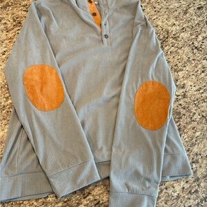 HengSheng Jeans Shirt with Tan Elbow Patches